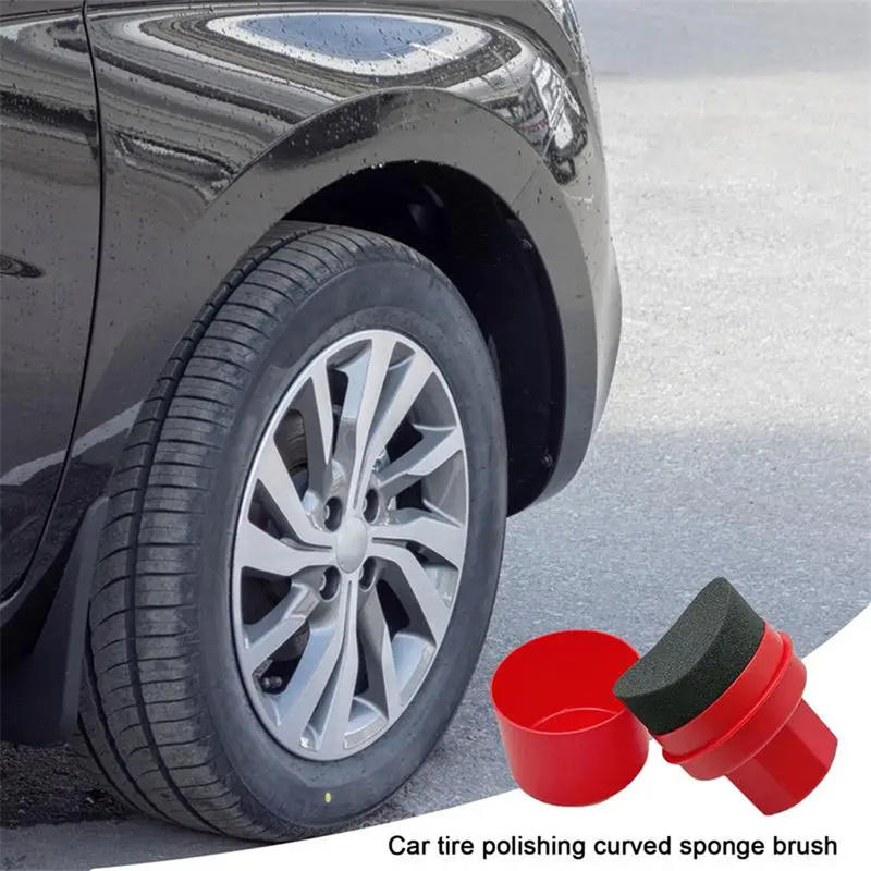 Curved Car Tire Waxing Sponge  - Wax Applicator Pad reseña y precio
