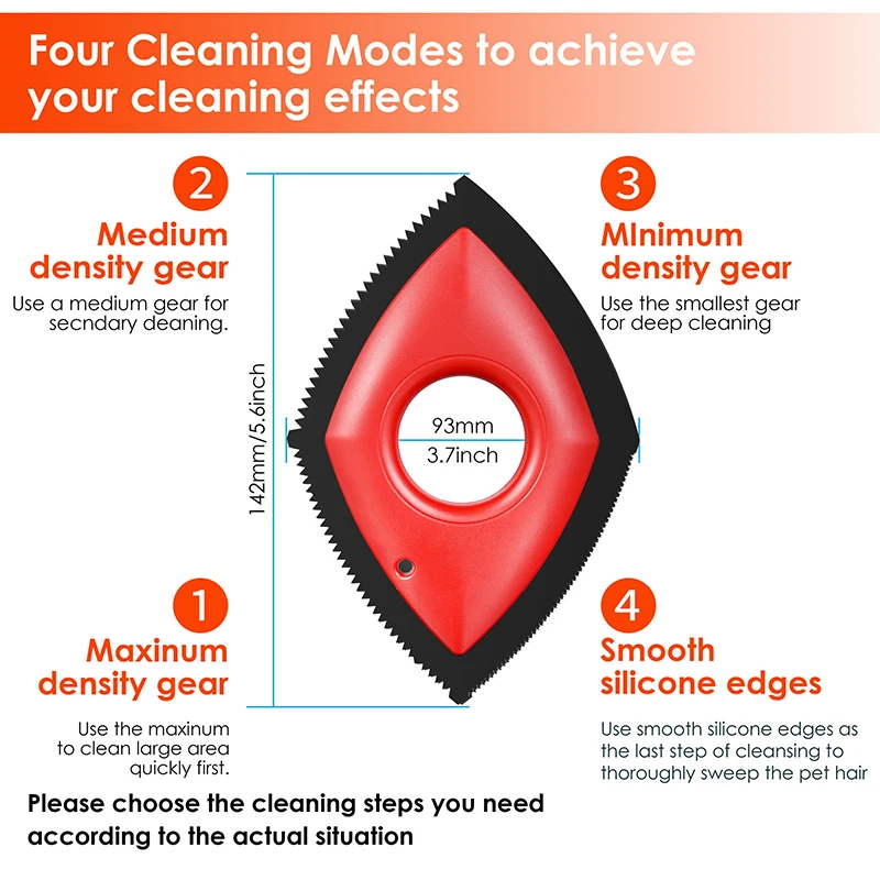 4 Modes Pet Hair Remover Comb  - Seat Cleaner Fabric reseña y precio
