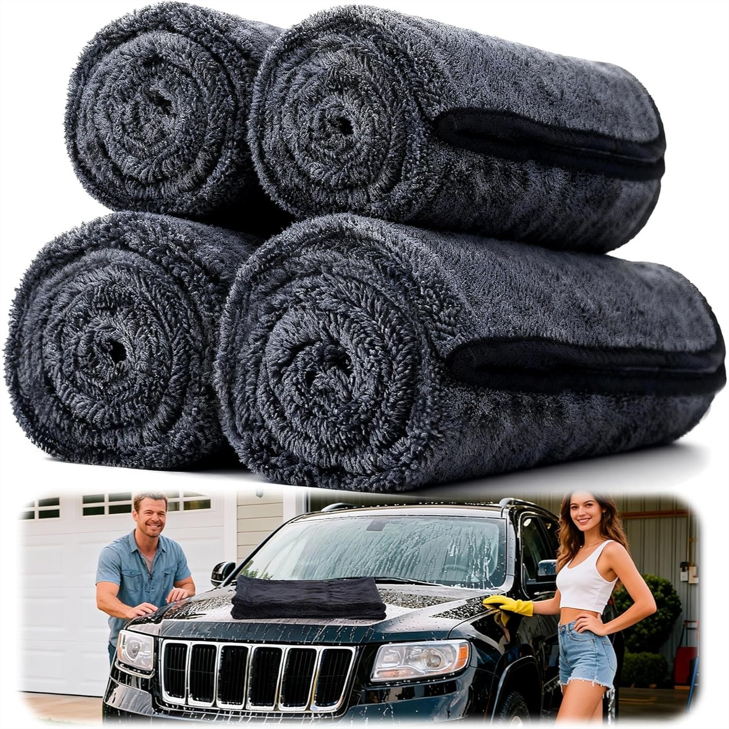 4PCS Microfiber Car Drying Tow - Microfiber Towel Detailing reseña y precio