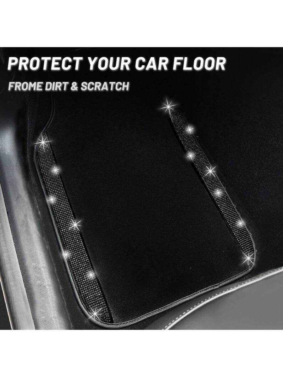 Bling Car Floor Mats Set With  - Dirt Brush Interior reseña y precio