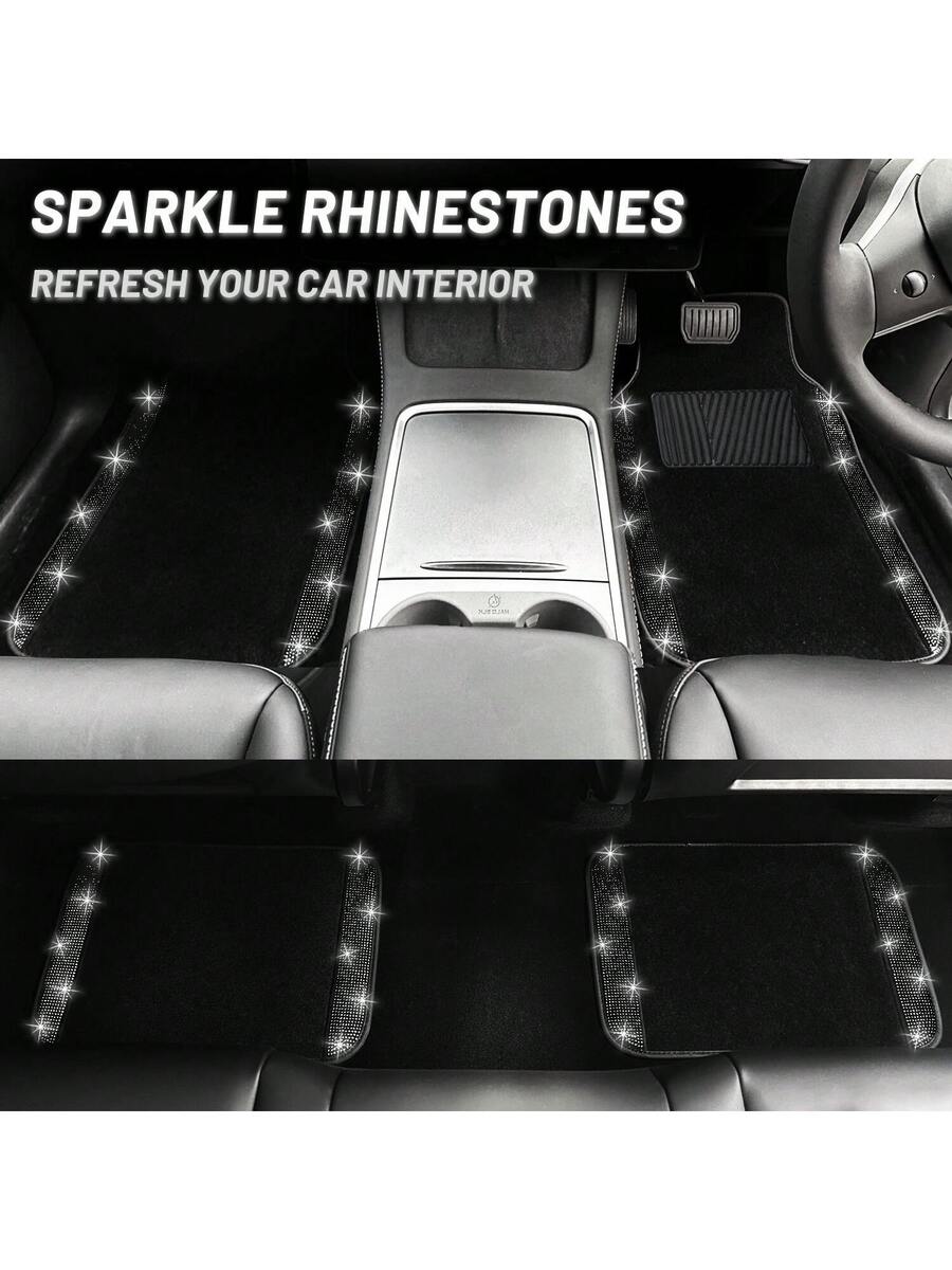 Bling Car Floor Mats Set With  - Dirt Brush Interior reseña y precio