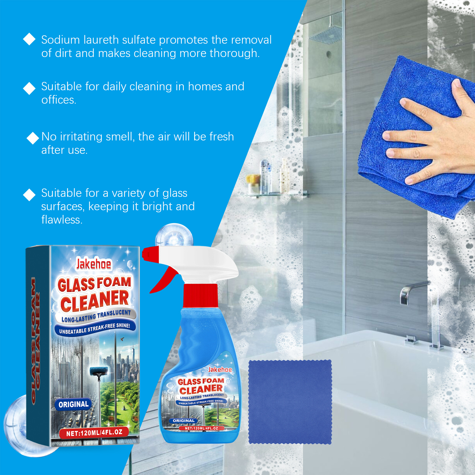 Foaming Glass Cleaner Spray St - Glass Cleaner Streak reseña y precio