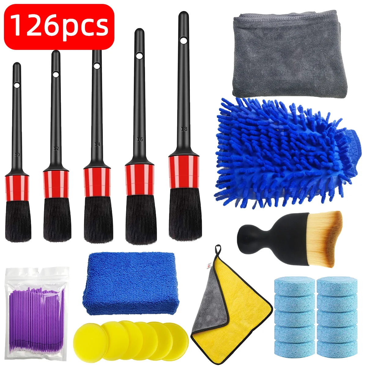 126-Piece Car Detail Cleaning  - Dirt Brush Interior reseña y precio