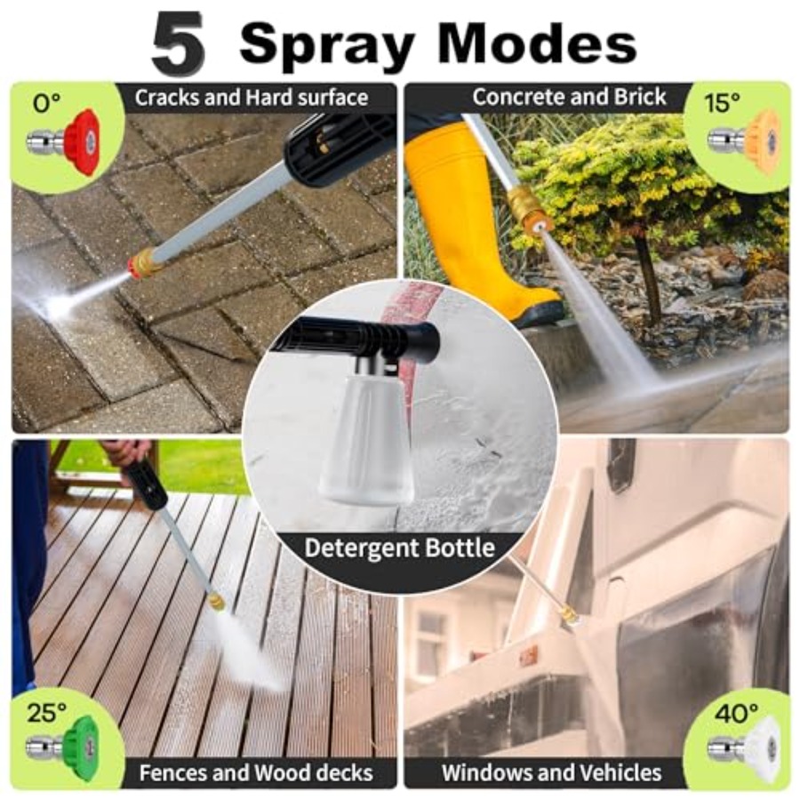 Power waher 4300PSI with 4 Qui - Foam Cannon Car Wash reseña y precio