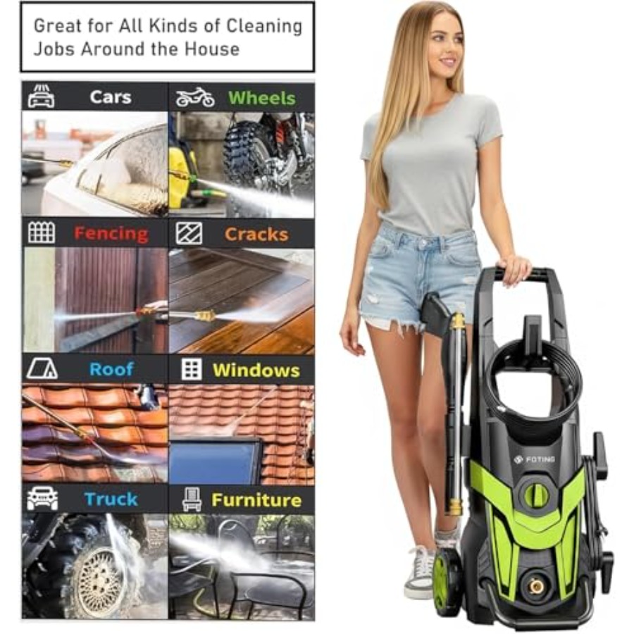 Power waher 4300PSI with 4 Qui - Foam Cannon Car Wash reseña y precio