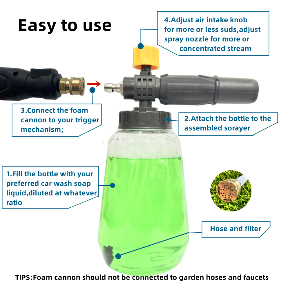 1 PC Black and Yellow Thick ha - Foam Cannon Car Wash reseña y precio