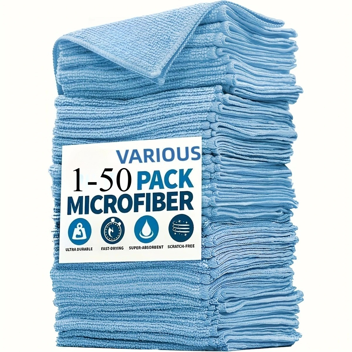 1-50pcs Light Blue Microfiber  - Microfiber Towel Detailing reseña y precio