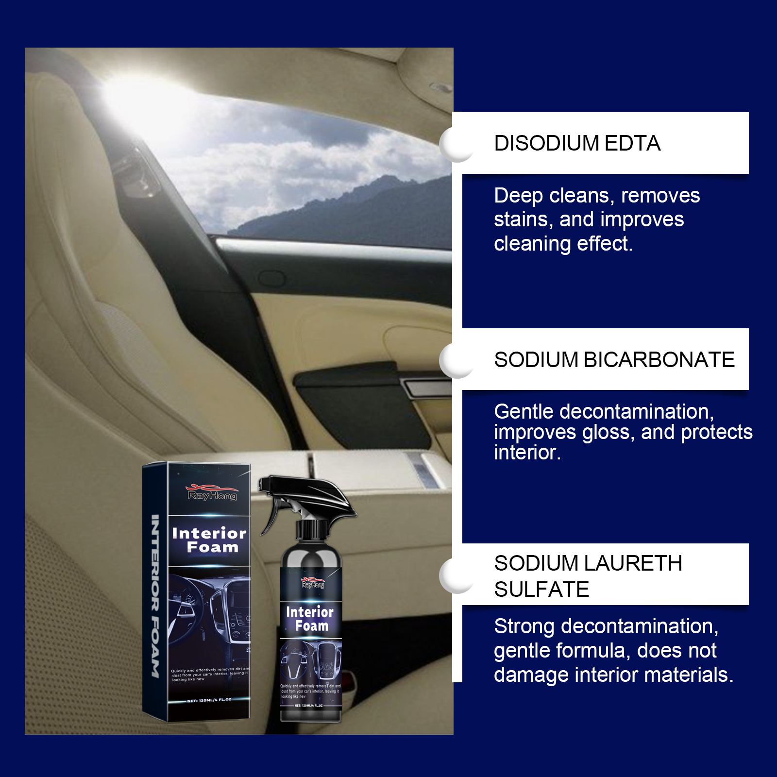 Multi-purpose Car Interior Foa - Seat Cleaner Fabric reseña y precio