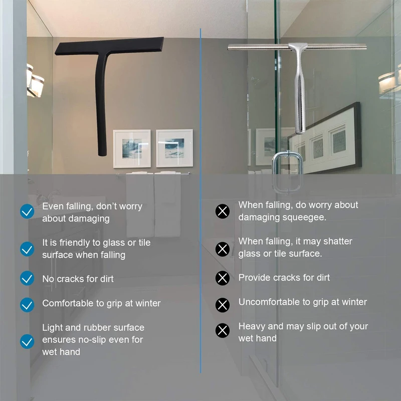 Silicone Squeegee Streak Free  - Glass Cleaner Streak reseña y precio