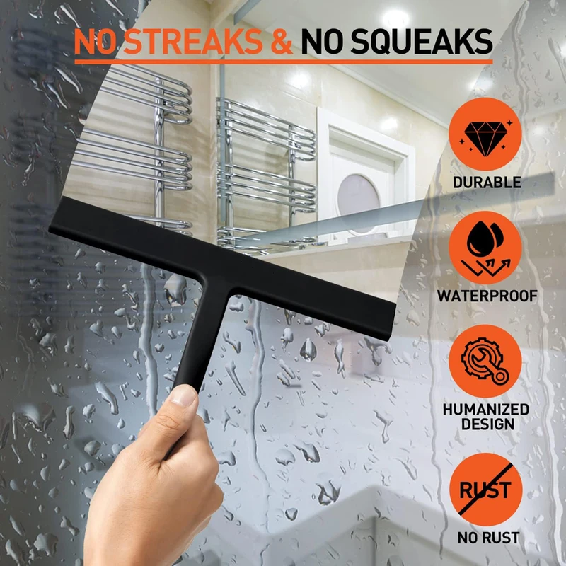 Silicone Squeegee Streak Free  - Glass Cleaner Streak reseña y precio
