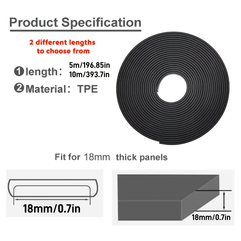 5M Flexible TPE Edge Banding T - Trim Restorer Plastic reseña y precio