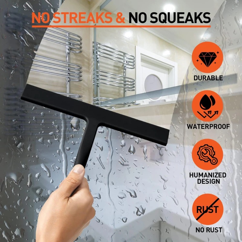 Matte Black Silicone Squeegee  - Glass Cleaner Streak reseña y precio