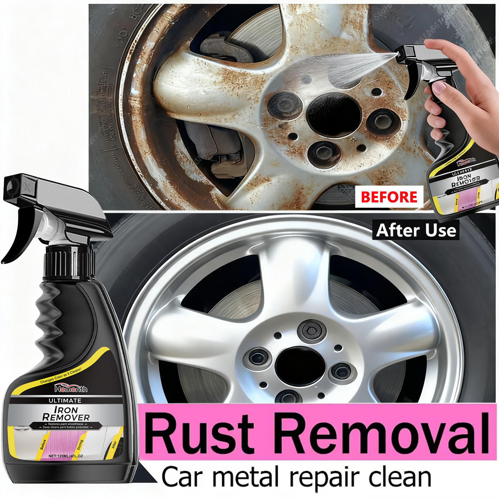 Car Wheel Cleaner Rust Remover - Wheel Cleaner Alloy reseña y precio