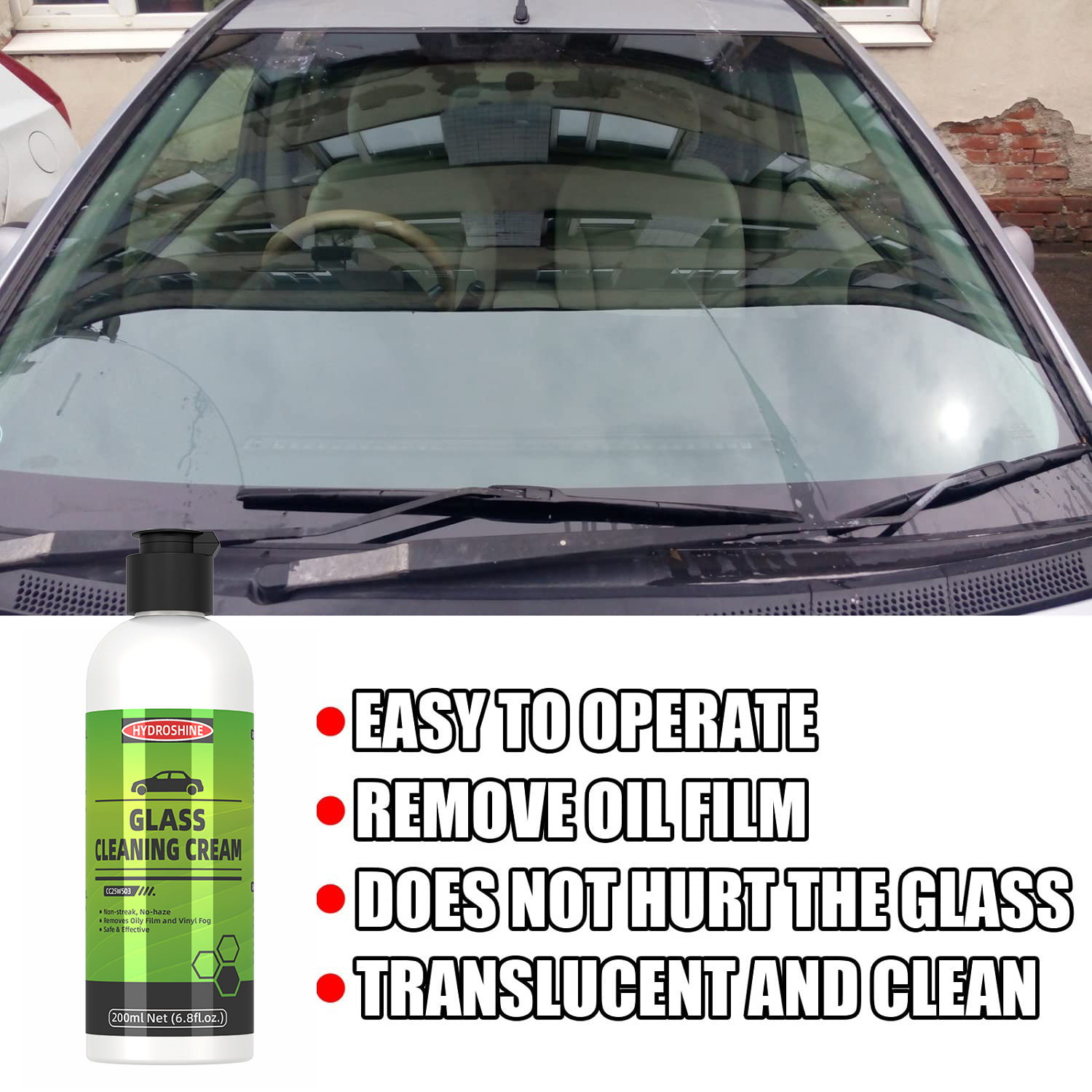 Hydroshine Car Glass Oil Film  - Glass Cleaner Streak reseña y precio