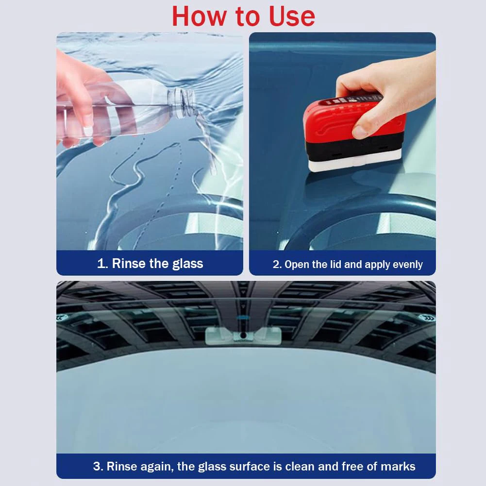 Car Glass Oil Film Remover Aut - Car Cleaning Brush reseña y precio