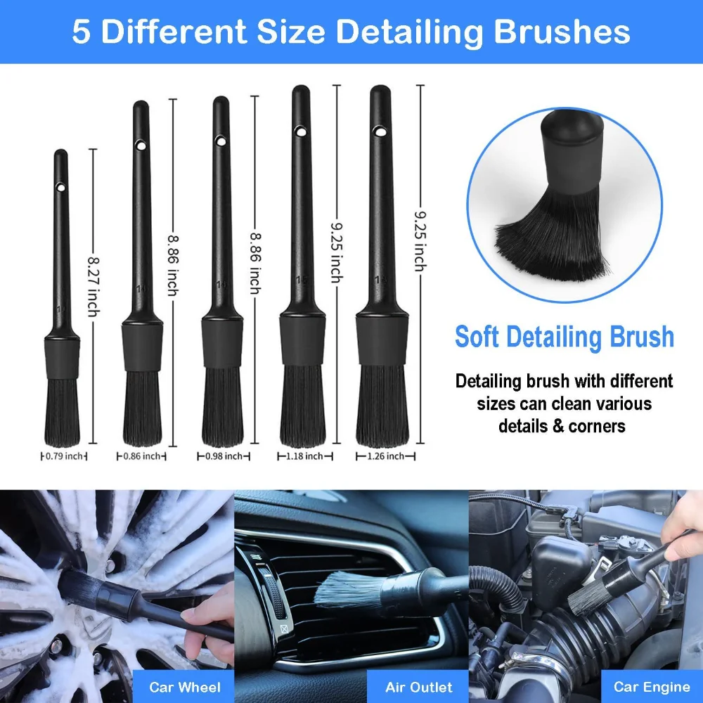 Car Wash Brush Set Detailing B - Dirt Brush Interior reseña y precio