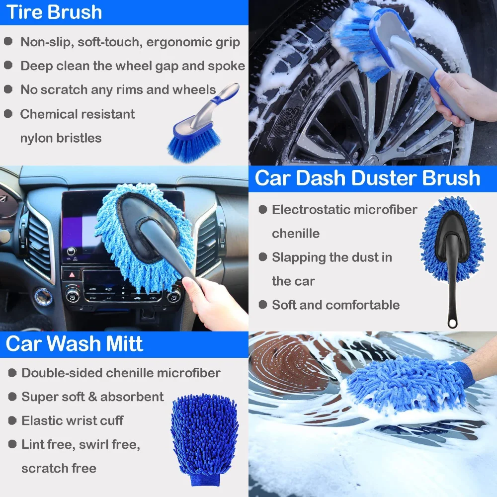 Car Wash Brush Set Detailing B - Dirt Brush Interior reseña y precio