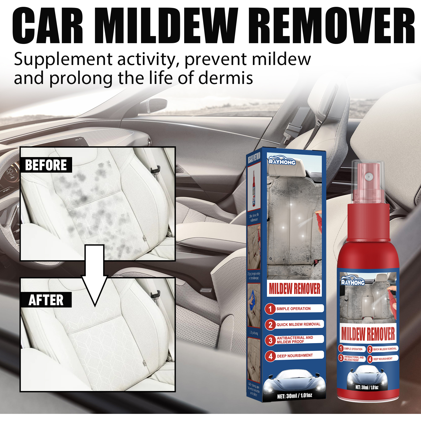 Car Mildew Remover Spray Multi - Seat Cleaner Fabric reseña y precio
