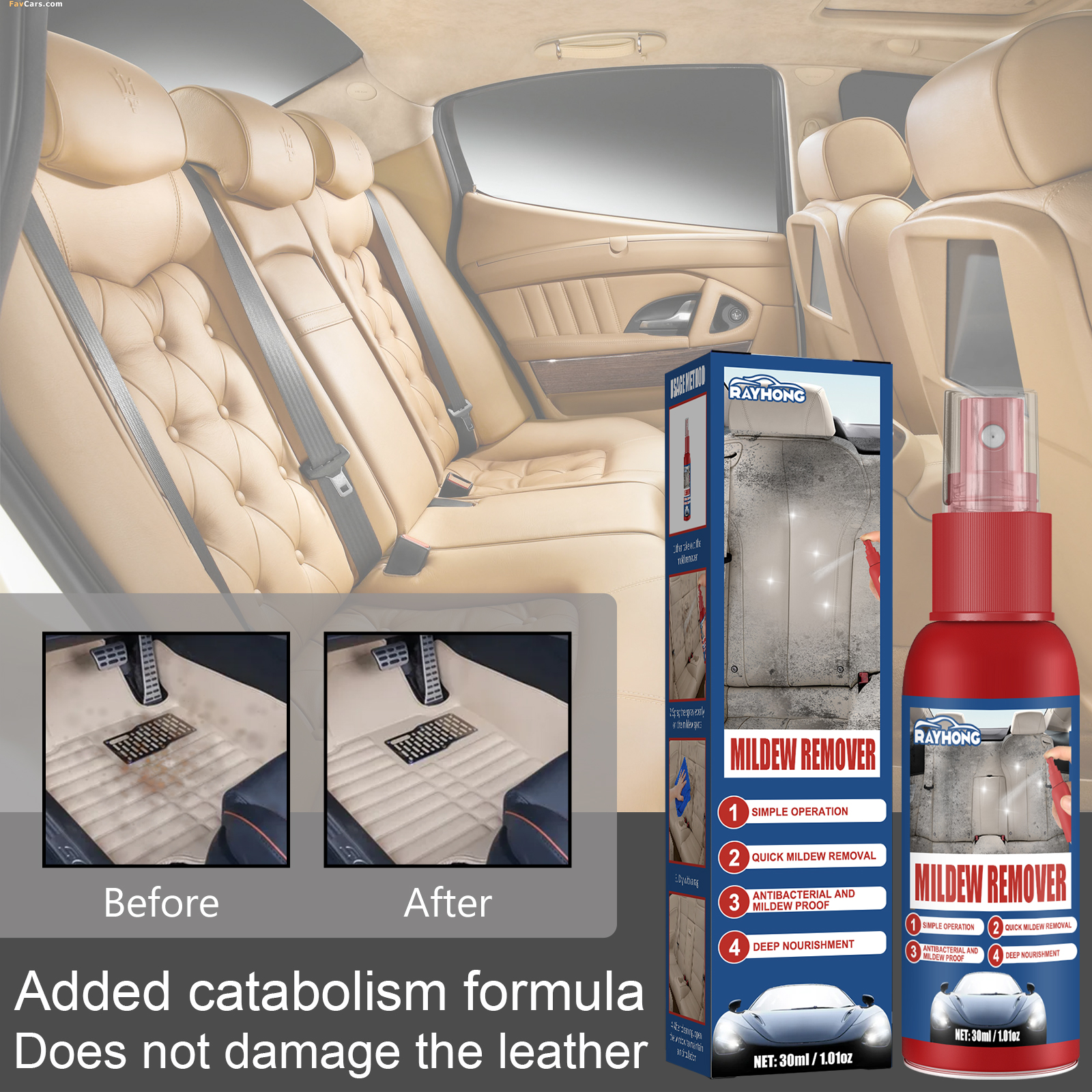 Car Mildew Remover Spray Multi - Seat Cleaner Fabric reseña y precio